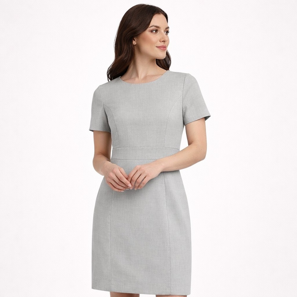 NWT Amanda & Chelsea Light Gray Knee Length Lined Sheath Dress Women's Sz 12